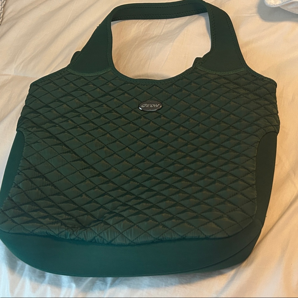 Green Quilted Tote Bag
